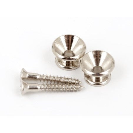 2-Pack Nickel Fender Strap Buttons for Electric Guitars and Basses
