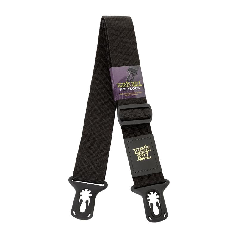 Hot Deal! Ernie Ball 4056 Black PolyLock Electric Guitar and Bass Strap