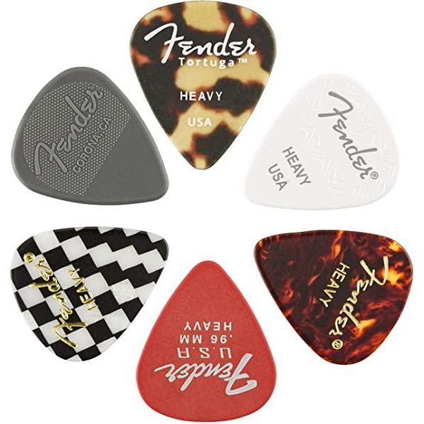 Fender 351 Shape Assorted Heavy Picks 6-Pack: Premium Materials for Guitarists