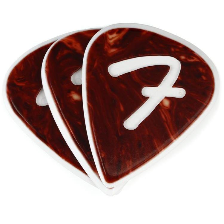 Fender 1.5mm F-Grip Celluloid Guitar Picks - 3-Pack for Great Playing