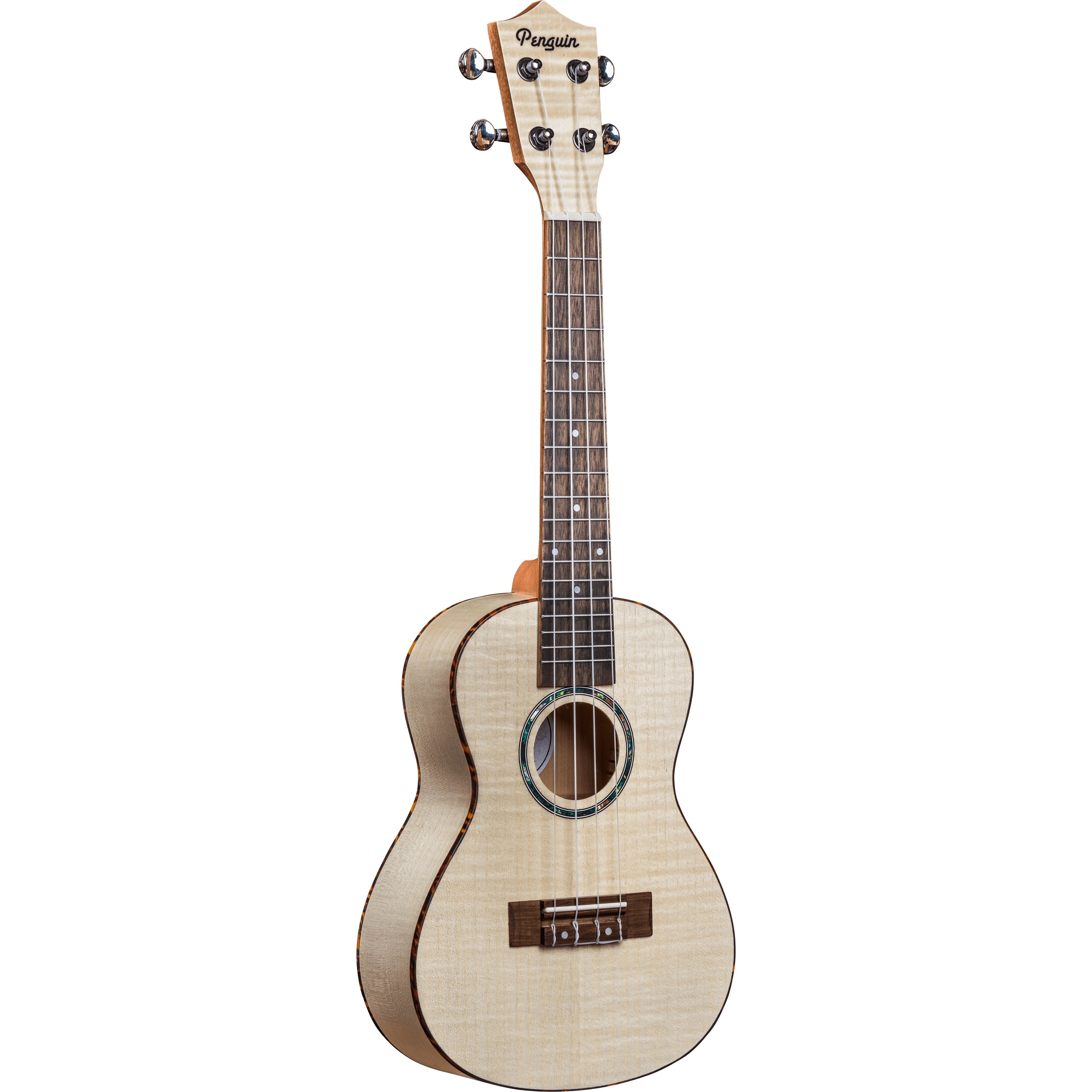 Amahi PGUK550C Penguin Classic Concert Ukulele with Flamed Maple and Deluxe Gig Bag
