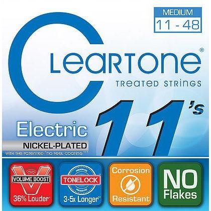 Cleartone 9411 Medium 11 - 48 Nickel - Plated Coated Electric Guitar Strings for Stable Tuning