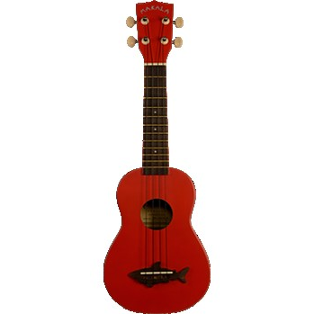 Hot Deal! Makala Red Soprano Ukulele with Shark Bridge and Gig Bag - Perfect Entry - Level Instrument