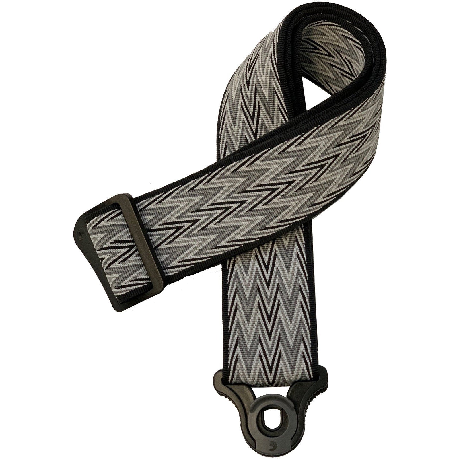 Hot Deal! D'Addario Auto Lock Nylon Guitar Strap in Zig Zag Grey - Ideal for Performances