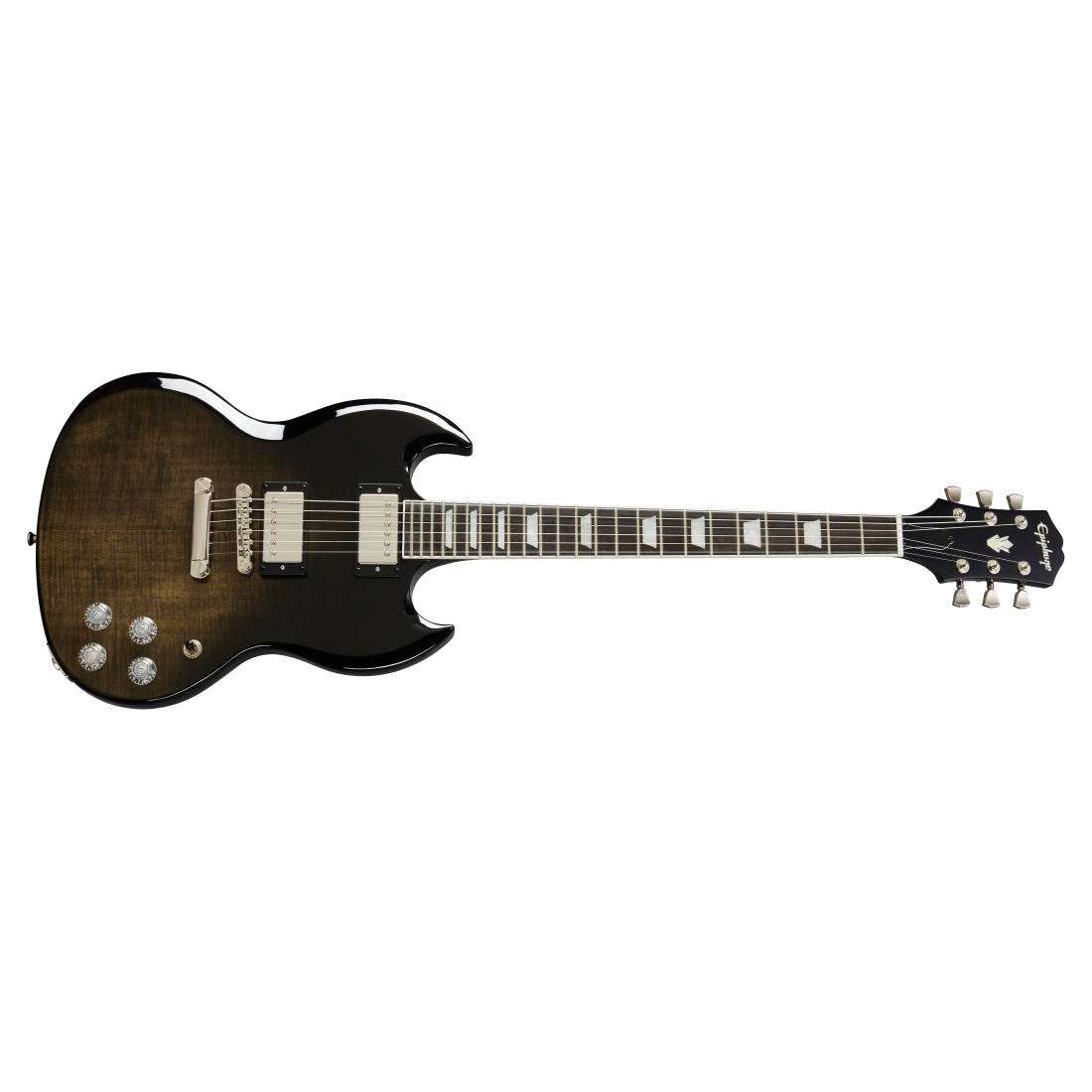 Epiphone SG Modern Figured Electric Guitar in Transparent Black Fade Finish
