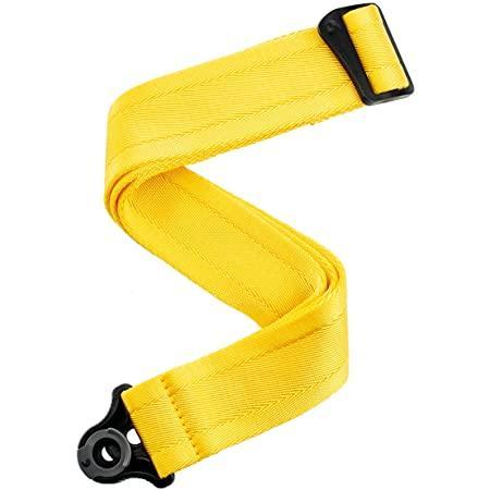 D'Addario 50BAL07 Auto - Lock Nylon Guitar Strap in Mellow Yellow, Adjustable 30 - 55 Inches