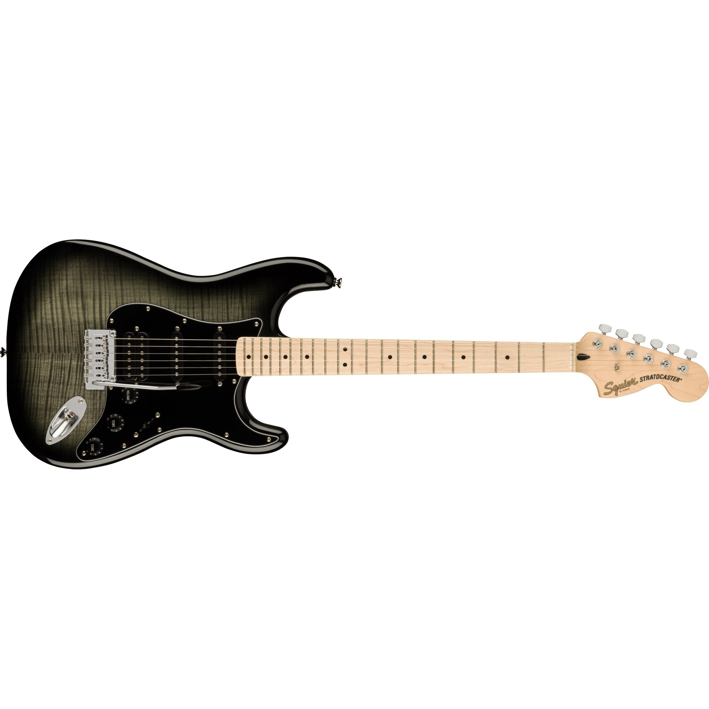Fender Squier Affinity Series HSS Stratocaster FMT Electric Guitar - Black Burst