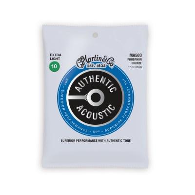 Martin MA500 SP 12-String Extra Light 10-47 Phosphor Bronze Acoustic Guitar Strings - Authentic & High-Quality