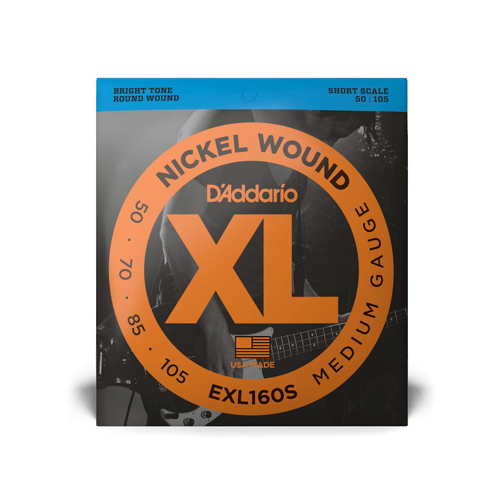 D'Addario EXL160S Short Scale Medium 50-105 Nickel Wound Bass Strings - Great Value!