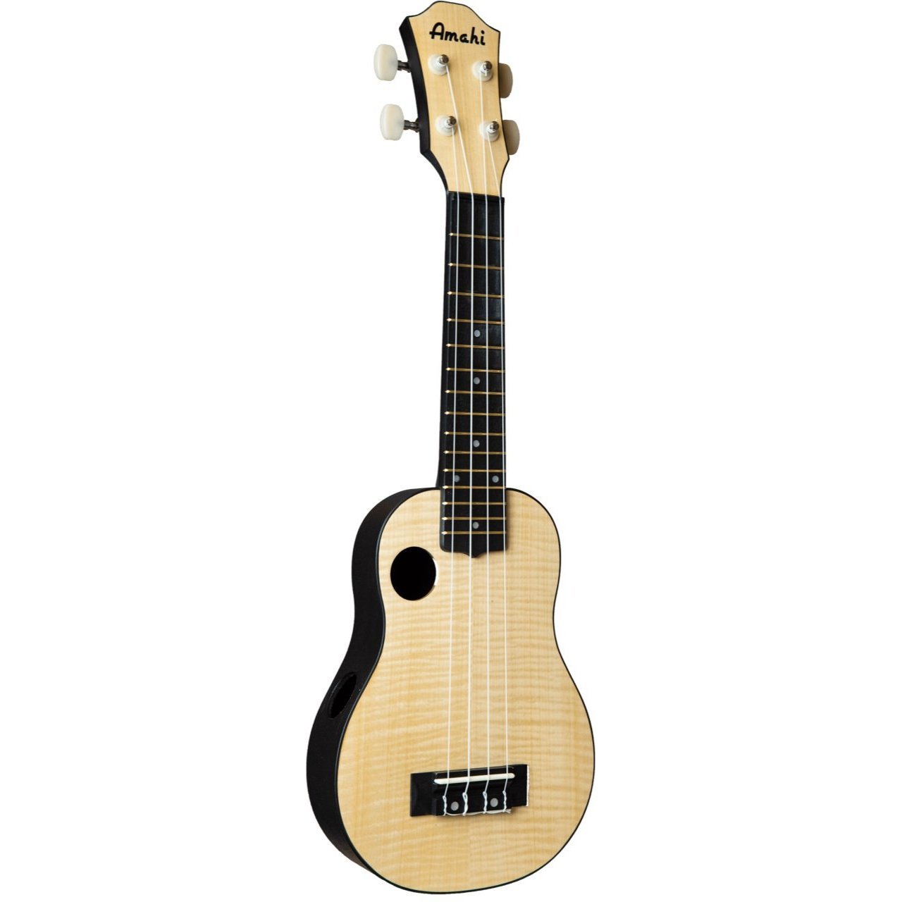 Amahi HCLF550 Soprano Ukulele with Flamed Maple Top and Gig Bag
