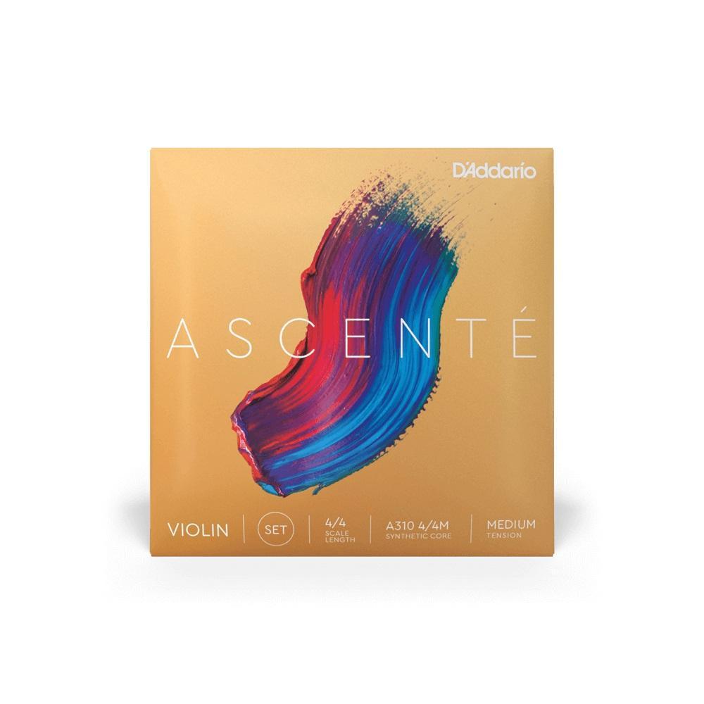 D'Addario A310 Ascente 4/4 Violin Strings: Medium Tension, Synthetic Core