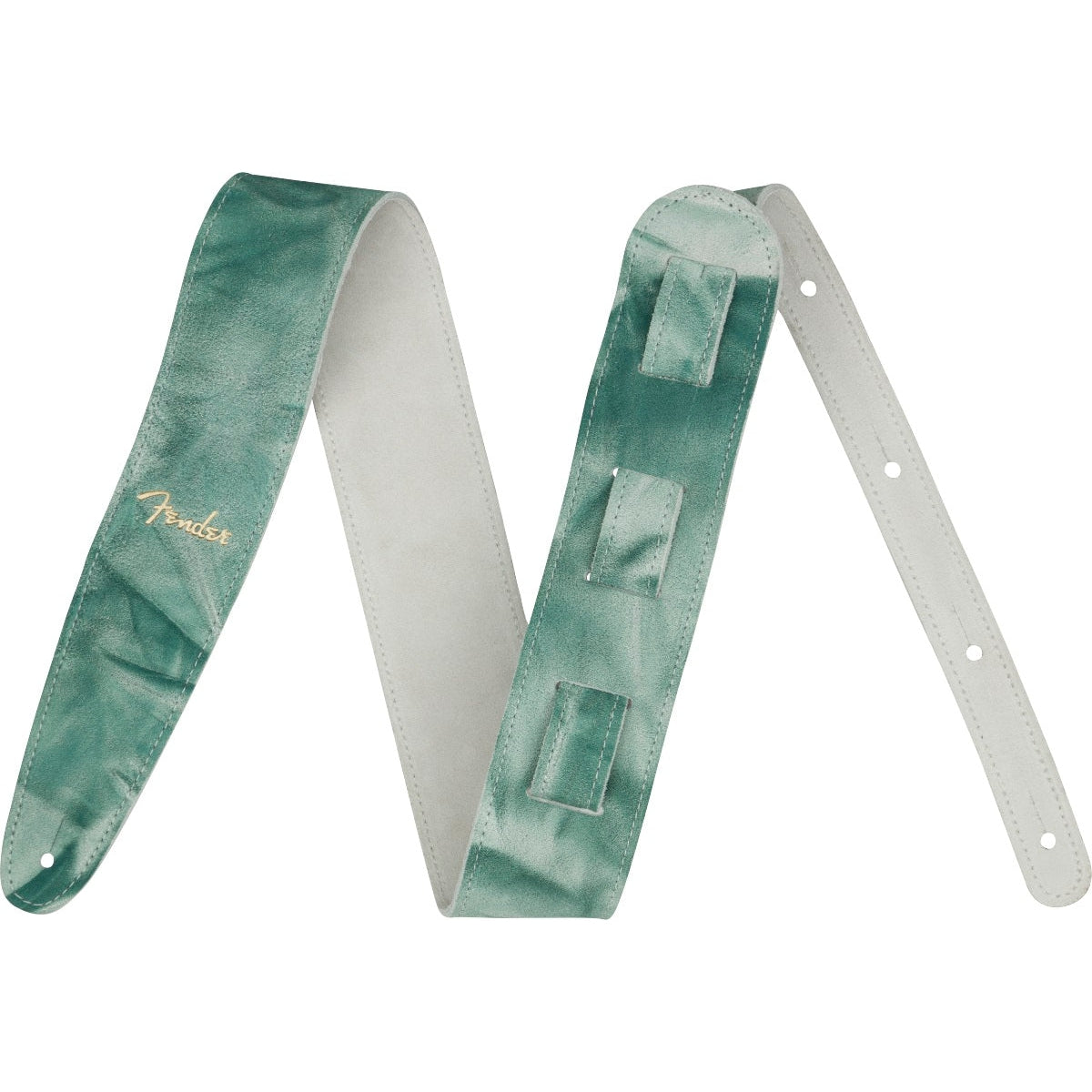 Hot Deal! Fender Sage Green Tie Dye Premium Leather Guitar Strap