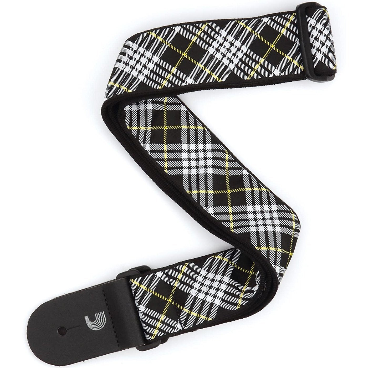 Planet Waves Tartan Black/White Adjustable Nylon Guitar and Bass Strap