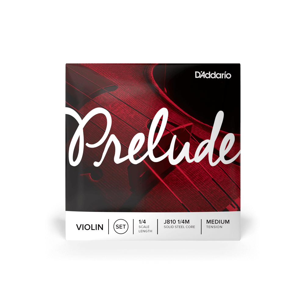 D'Addario J810 Prelude Medium Tension 1/4 Size Violin Strings