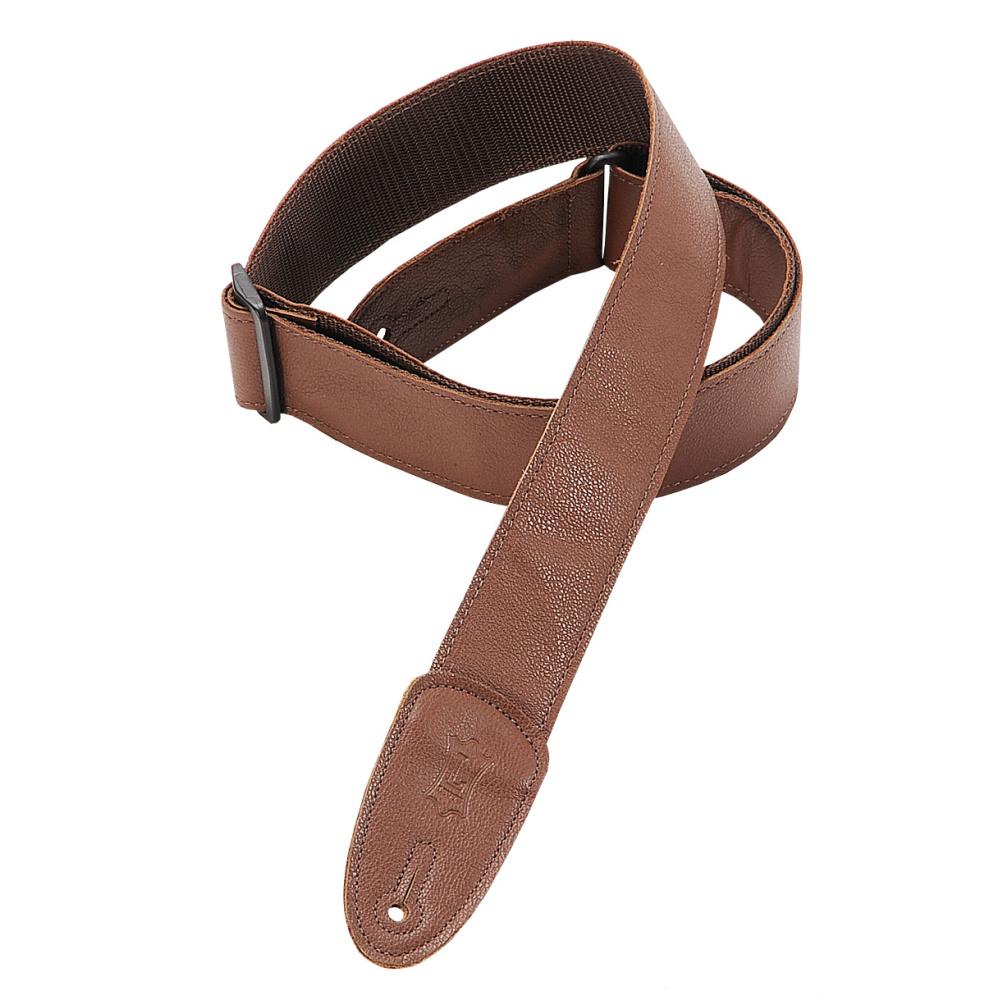 Levy's 2-Inch Brown Leather Guitar Strap - Adjustable & Fashionable