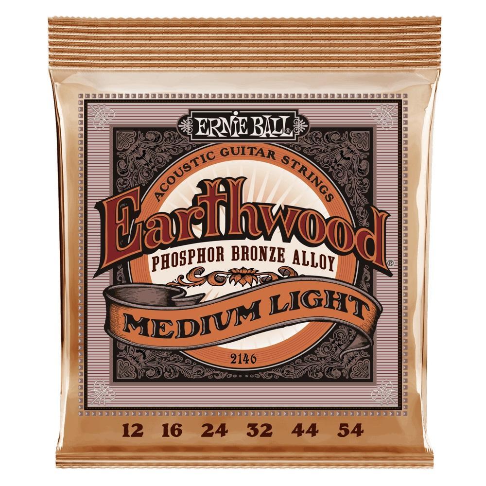 Hot Deal! Ernie Ball Earthwood Phosphor Bronze Medium Light 12 - 54 Acoustic Guitar Strings