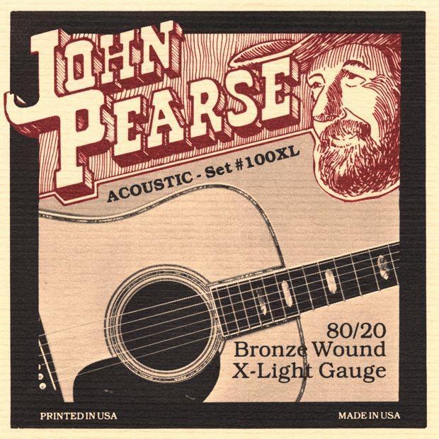 Hot Deal! John Pearse 80/20 Bronze Acoustic Guitar Strings X-Light 10-47 (100XL)