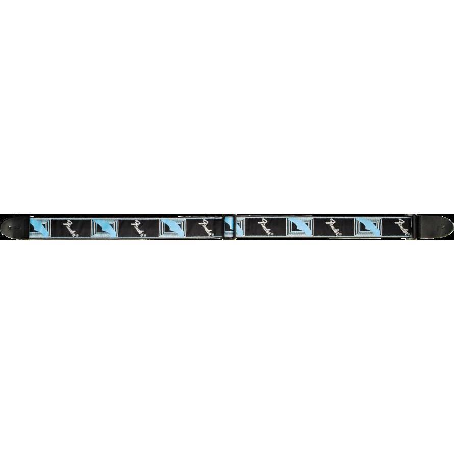 Fender Monogrammed 2-Inch Guitar Strap in Black, Light Grey, and Blue