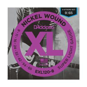 Hot Deal! D'Addario XL Nickel Wound 8-String Electric Guitar Strings Super Light Gauge 9-65