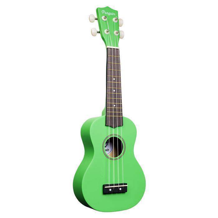 Amahi Tropical Penguin Green Soprano Ukulele with Vinyl Gig Bag