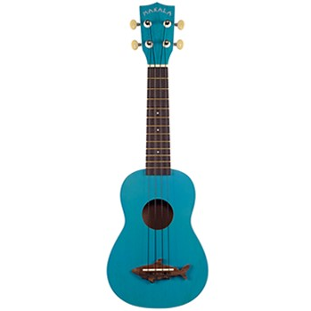 Makala MK-SS-BLU Blue Soprano Ukulele with Gig Bag and Shark Bridge