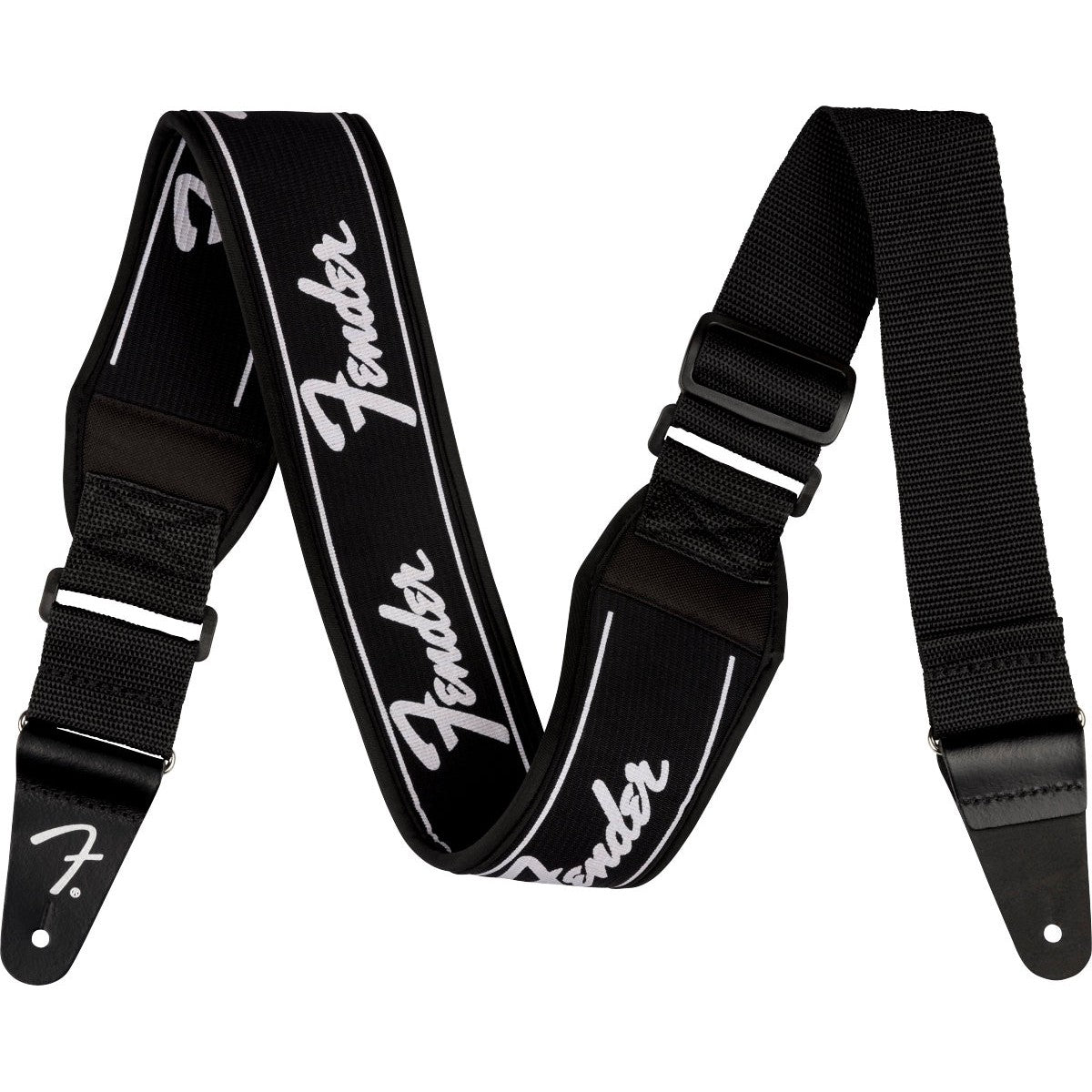 Fender Comfortable 2.5 Neoprene Guitar Strap with Black/White Running Logo
