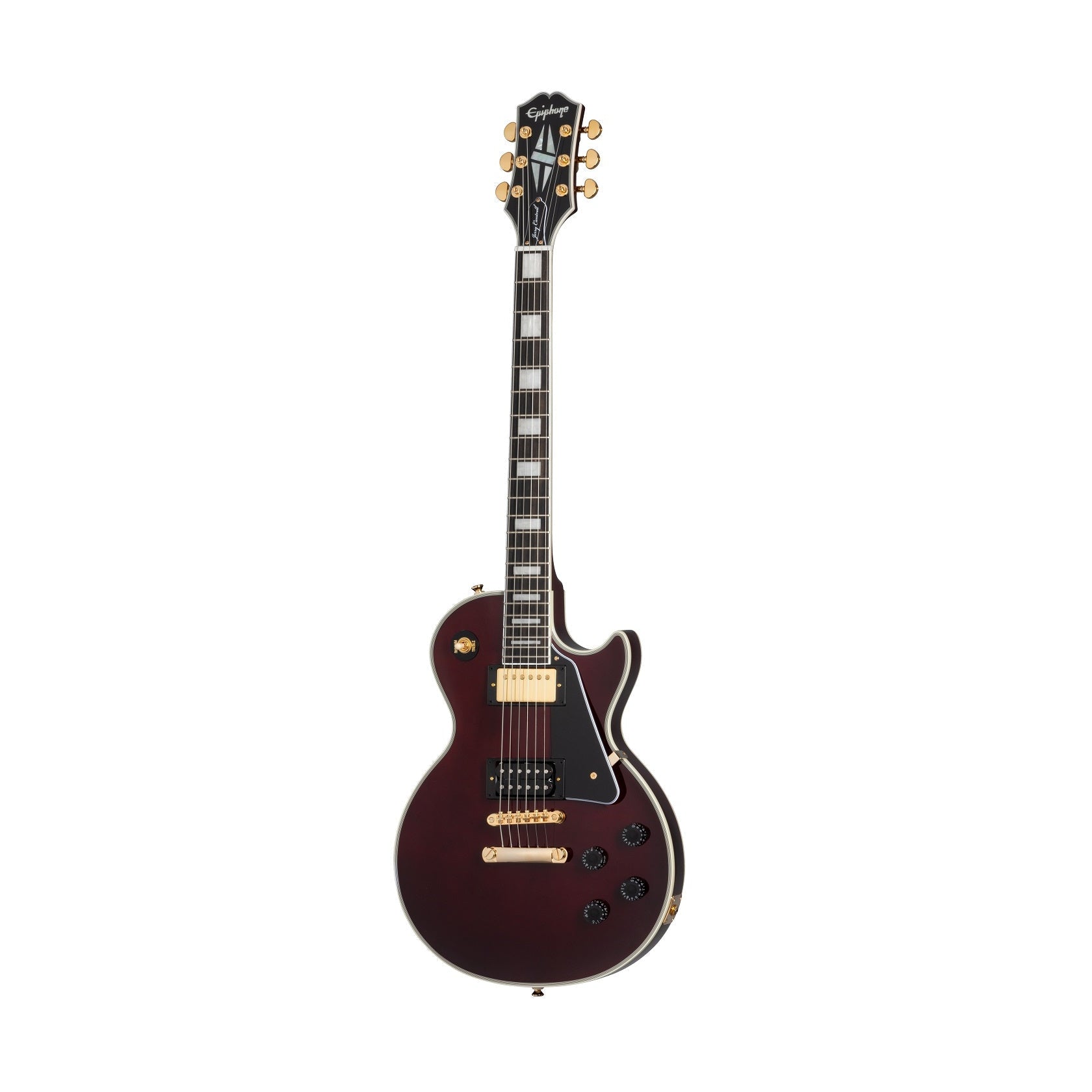 Hot Deal! Epiphone Jerry Cantrell 'Wino' Les Paul Custom Electric Guitar in Dark Wine Red with Hardshell Case