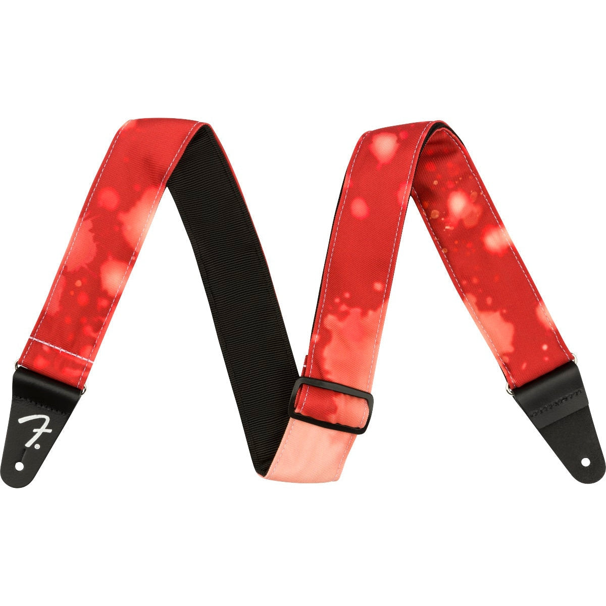 Fender Red Tie - Dye Acid - Washed Guitar Strap with Unique Bleach Design