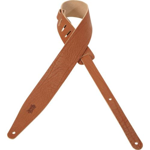 Levy's 2-1/2 Inch Relaxed Veg-Tan Ginger Leather Adjustable Guitar Strap