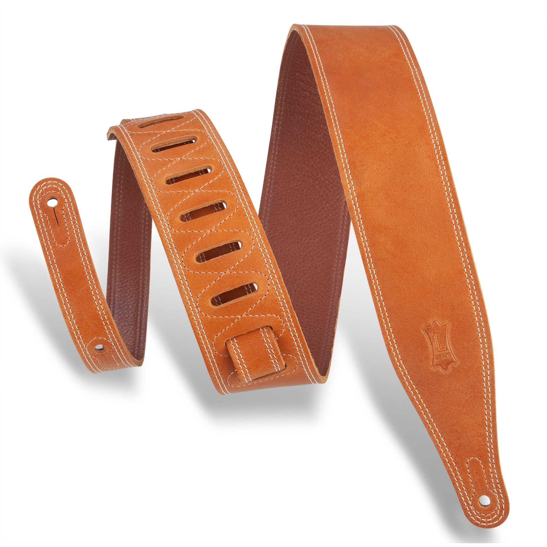 Levy's Tan 2.5 Leather Guitar Strap M17BDS - Adjustable & Durable