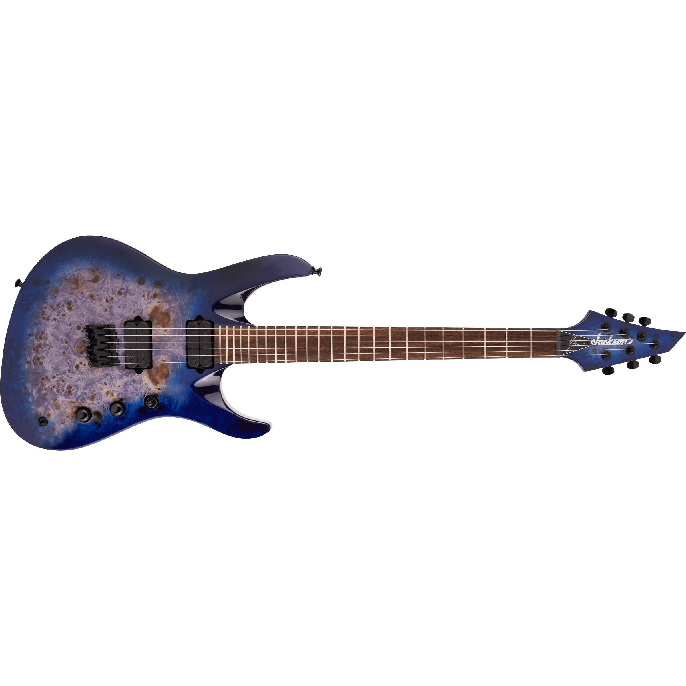 Get Your Hands on the Jackson Pro Series Chris Broderick Signature Soloist HT6P Electric Guitar in Transparent Blue