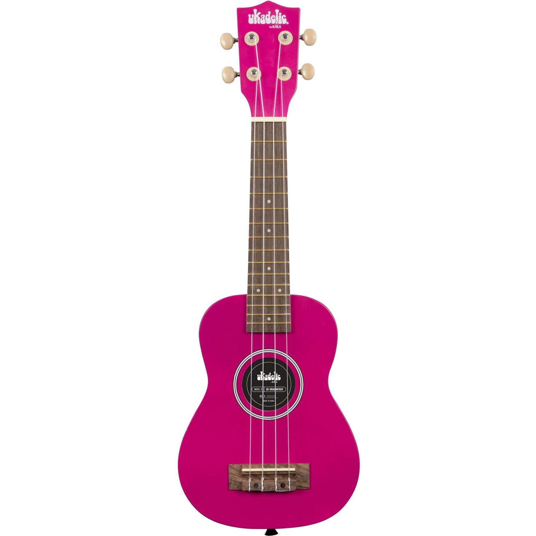 Kala Ukadelic Soprano Ukulele in Dragon Fruit Color with Gig Bag