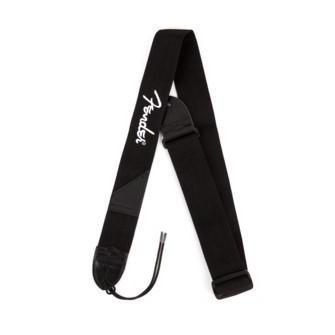 Hot Deal! Fender Black Poly Guitar Strap with Embroidered White Fender Logo, 2 - foot Long