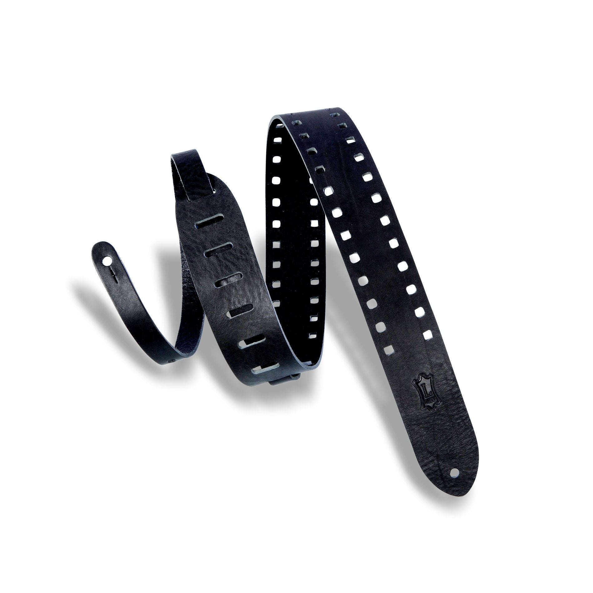 Levy's Black 2 Veg-Tan Leather Guitar Strap - Adjustable & Stylish