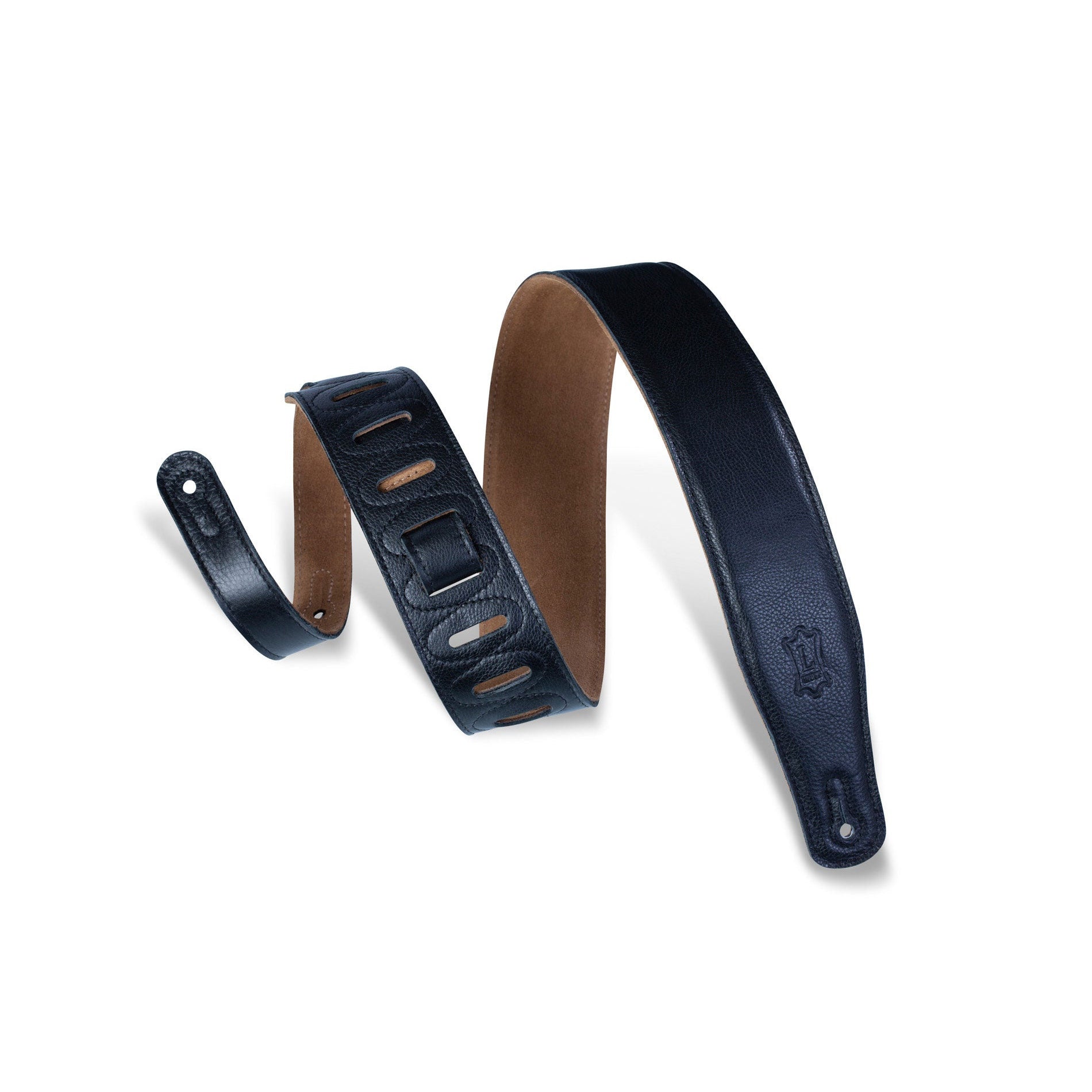 Levy's Black 2-1/2 Garment Leather Guitar Strap M26GF-XL-BLK - Ideal for Guitarists