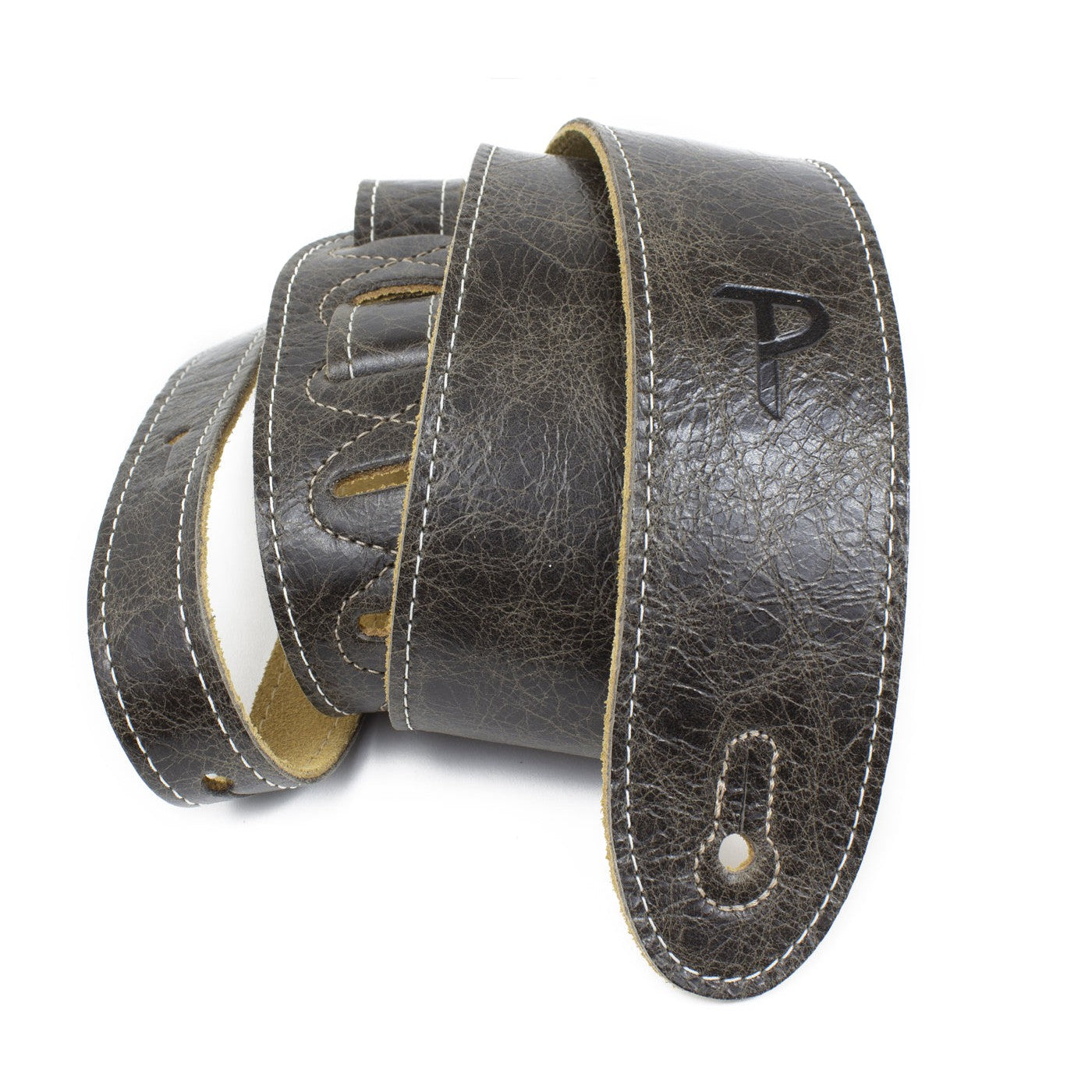 Perri's Vintage Brown 2 - Piece Garment Leather Adjustable Guitar Strap