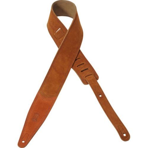 Levy's Honey-colored 2.5' Adjustable Suede Leather Guitar Strap