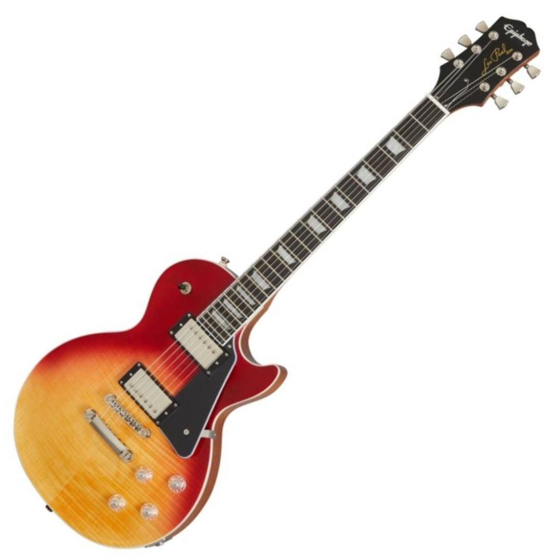Epiphone Les Paul Modern Figured Electric Guitar in Magma Orange Fade