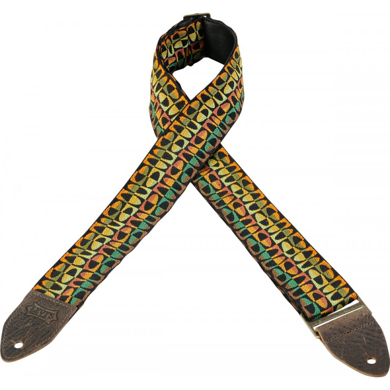 Levy's 2-Inch Vintage Hootenanny Jacquard Weave Adjustable Guitar Strap M8HTV-14