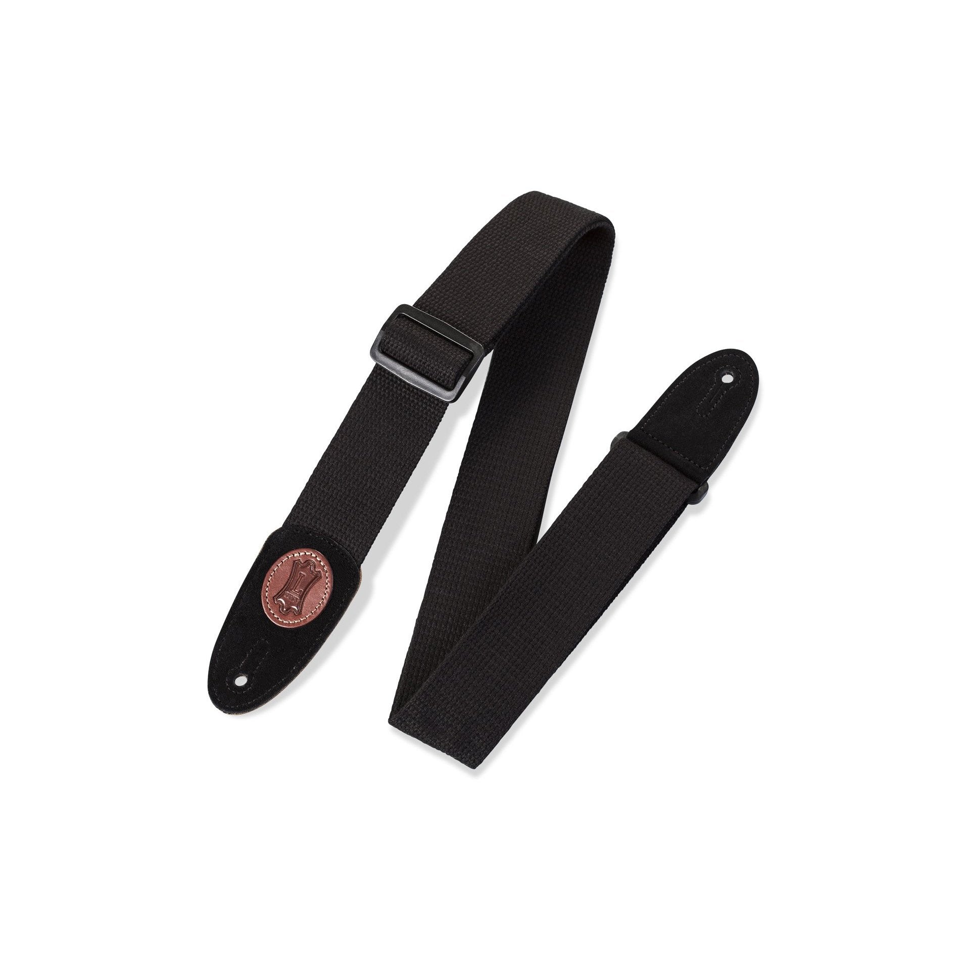 Levy's Signature Series Black 2-Inch Cotton Guitar Strap with Adjustable Length