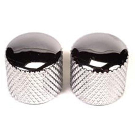 Chrome Peavey Dome-Style Guitar Knobs with Knurled Grip
