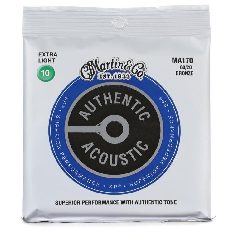 Martin MA170 SP Authentic Acoustic Guitar Strings - Extra Light 10 - 47, 80/20 Bronze on Sale