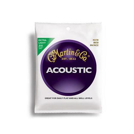 Martin M170 Extra Light 10 - 47 80/20 Bronze Acoustic Guitar Strings for Daily Use