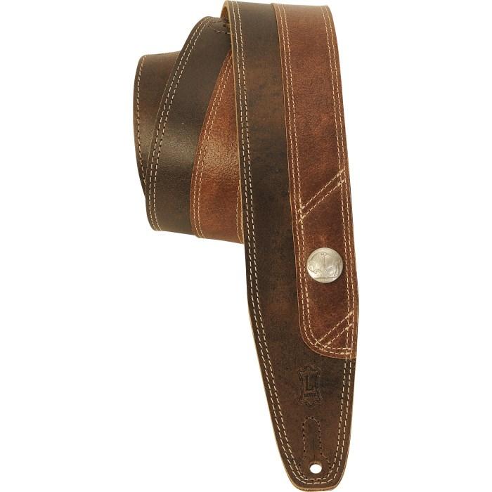 Hot Deal! Levy's PMD4BU-DBR 2.5-Inch Two-Tone Distressed Leather Guitar Strap for Musicians