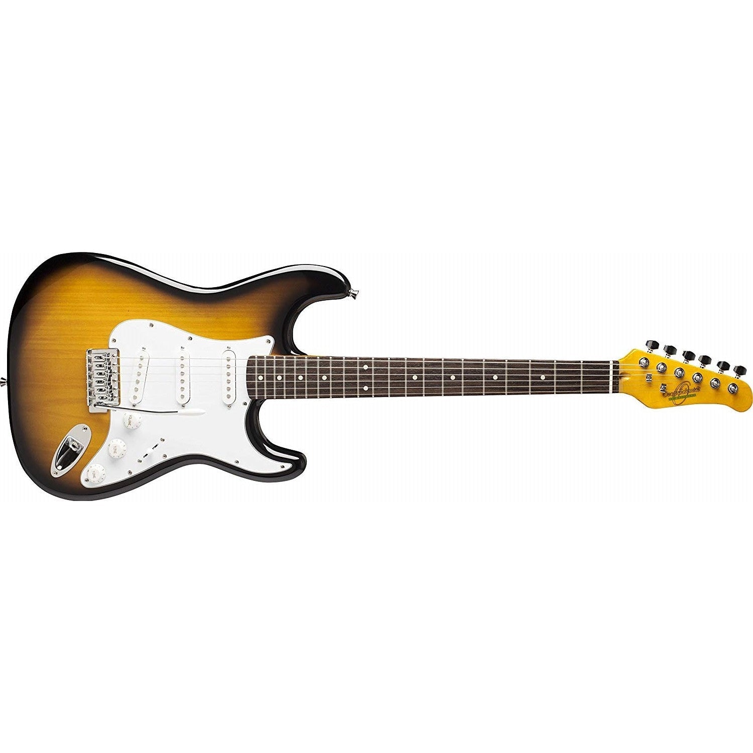 Hot Deal! Oscar Schmidt OS-300-TS-A Tobacco Sunburst Double Cutaway SSS Electric Guitar