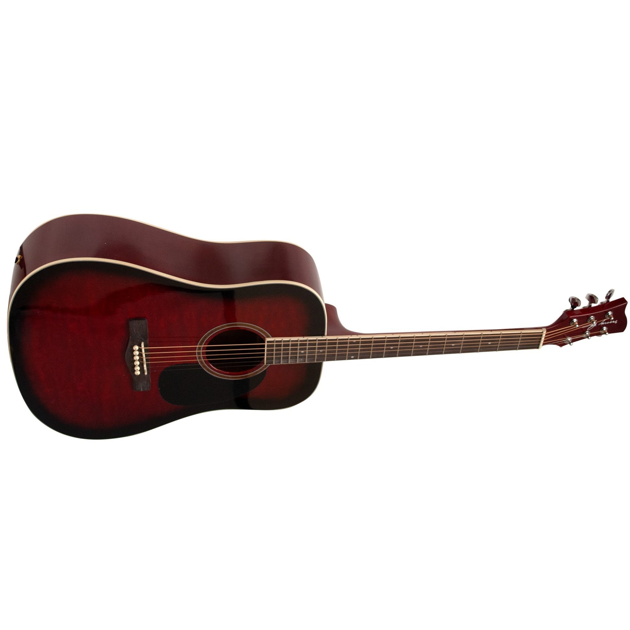 Jay Turser JTA524D-RSBQ Full-Size Red Burst Quilt Dreadnought Acoustic Guitar