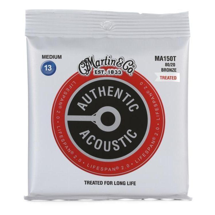 Get Martin MA150T Medium 13 - 56 Lifespan 2.0 Bronze Acoustic Guitar Strings Now