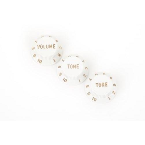 Fender Stratocaster Volume Knobs - 2-Tone White Set, Great Value!