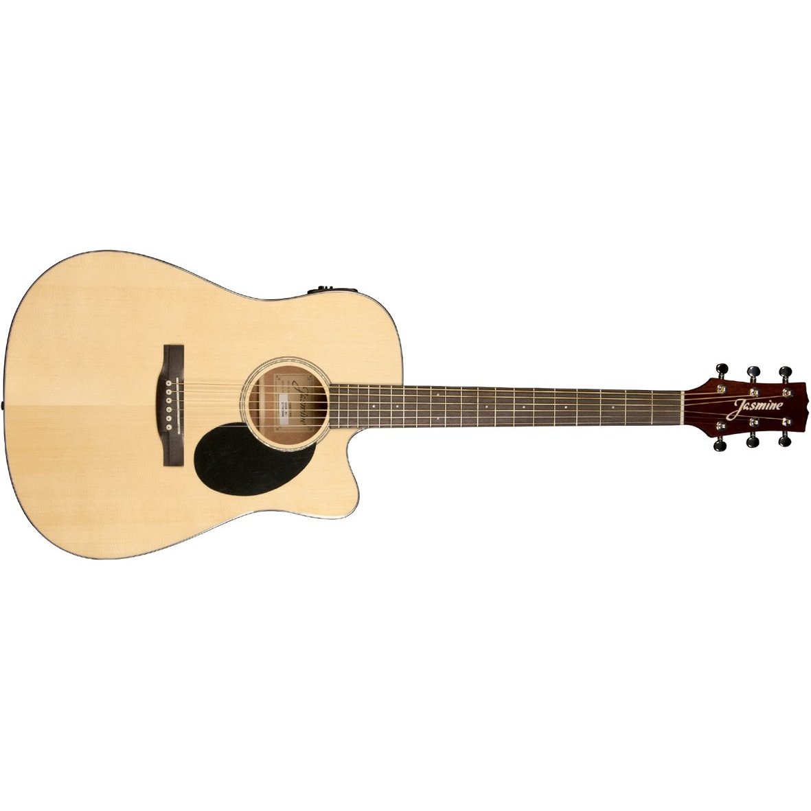 Jasmine JD36CE-NAT Natural Dreadnought Acoustic/Electric Guitar with Advanced Features