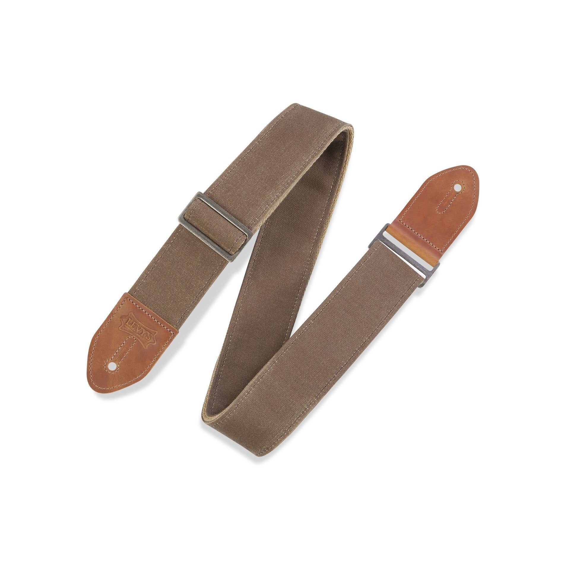 Levy's Tan Waxed Canvas Adjustable 2' Wide Guitar Strap M7WC-TAN
